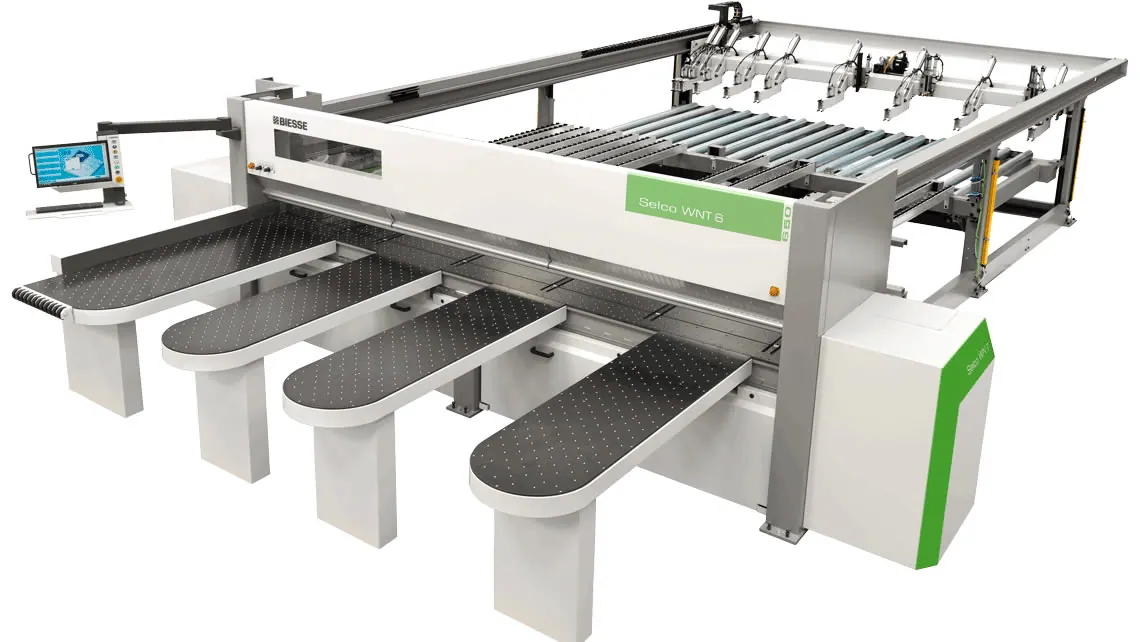 Máquina industrial para confeccionar y cortar materiales laminados