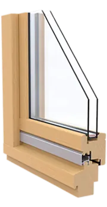 Sección técnica perfil de ventana de madera